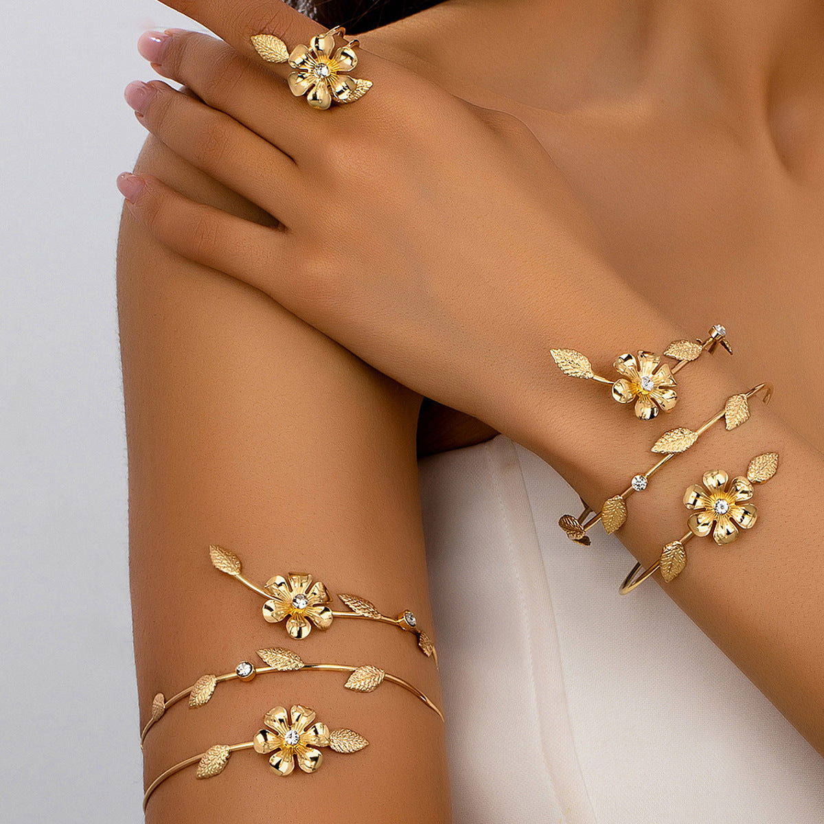 Blumen Armreif-Set – Bild 5 | LuxeStyle