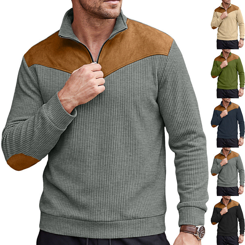Herren Stehkragen-Sweatshirt Langarm – Bild 3 | LuxeStyle