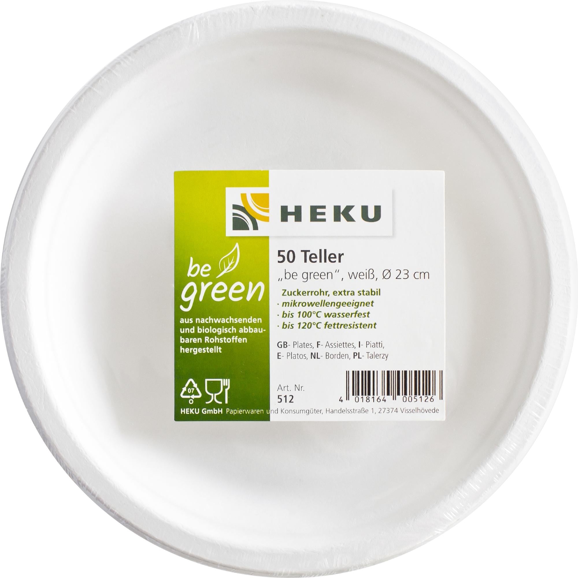 Be green Einwegteller (50 Stück)