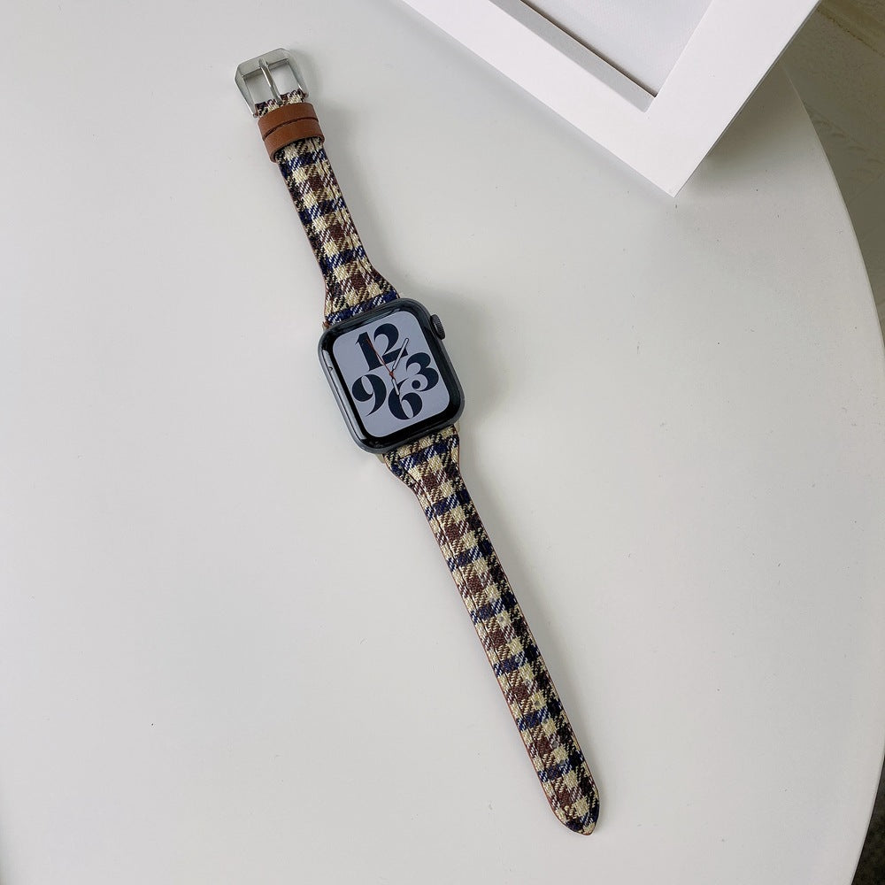 Uhrenarmband aus Leder mit Hahnentrittmuster – Bild 6 | LuxeStyle