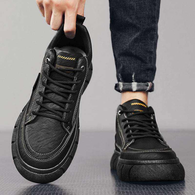 Herren Freizeit-Lederschuhe mit Plateau-Sohle – Bild 3 | LuxeStyle