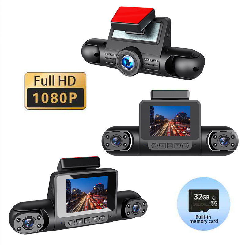 1080P HD-Fahrzeugrekorder mit 4 Kameras, HD-Nachtsicht, Vorne/Hinten/L