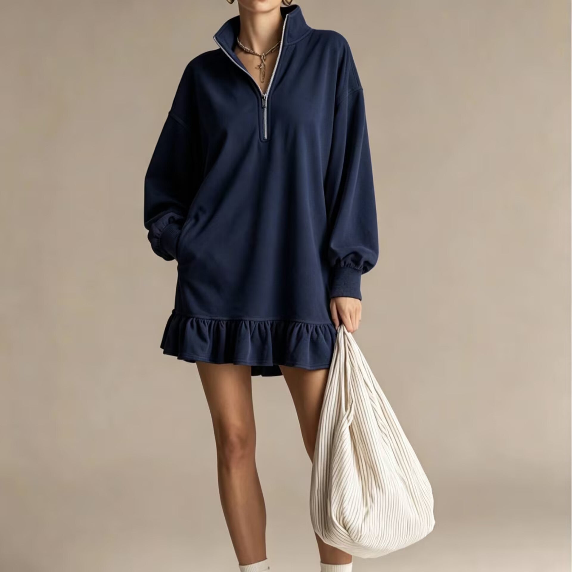 Lässige Damen-Midi-Kleid