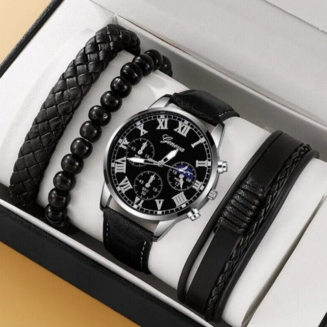 Herren Business-Geschenkset: Armbanduhr mit Accessoires – Ansicht 3