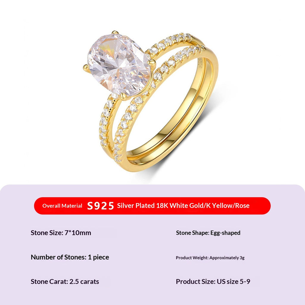 Moissanite Ring Ensemble aus 925er Silber – Bild 4 | LuxeStyle