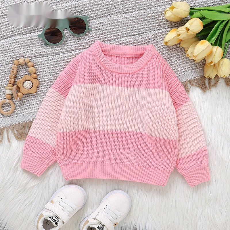 Baby Strickpullover mit Streifen – Bild 6 | LuxeStyle