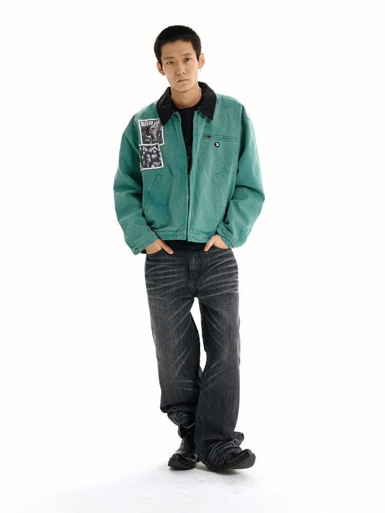 Kurzarm-Arbeitsjacke mit Patchwork – Bild 3 | LuxeStyle