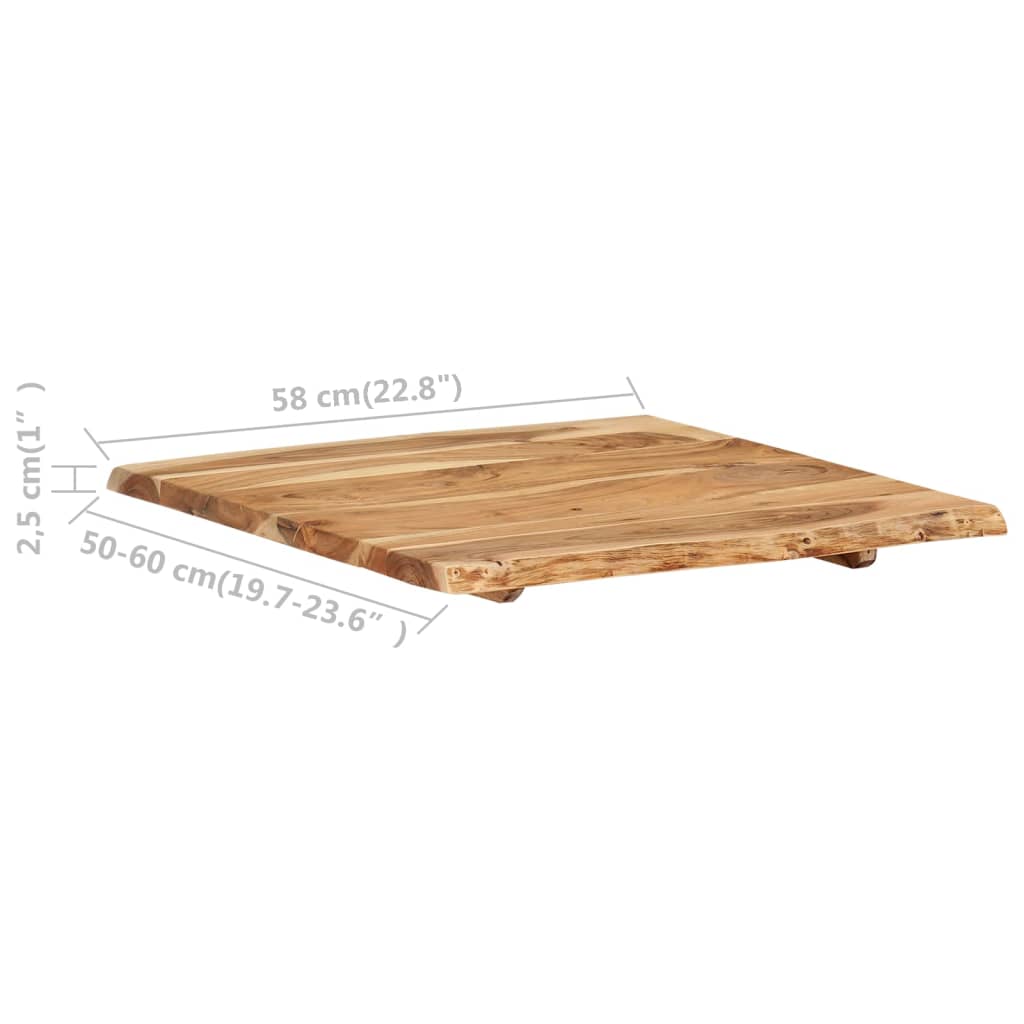 Akazienholz-Tischplatte 58x(50-60)x2.5 cm