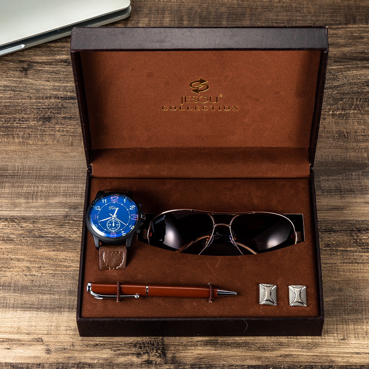 Geschenkset: Armbanduhr, Stift und Sonnenbrille – Bild 4 | LuxeStyle