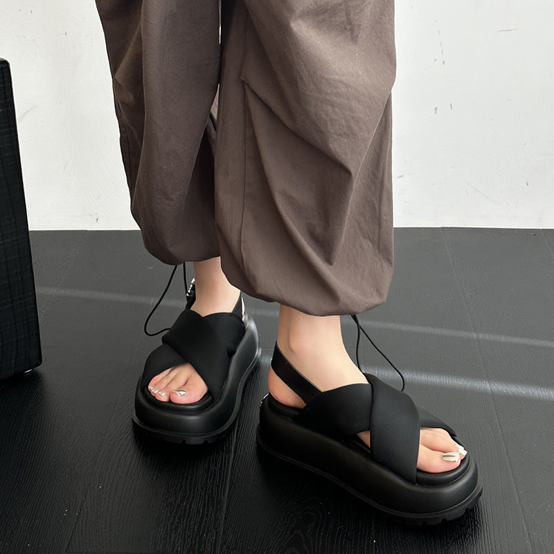 Retro Fashion EVA Plateau-Sandalen mit Kreuzschnalle – Bild 7 | LuxeStyle