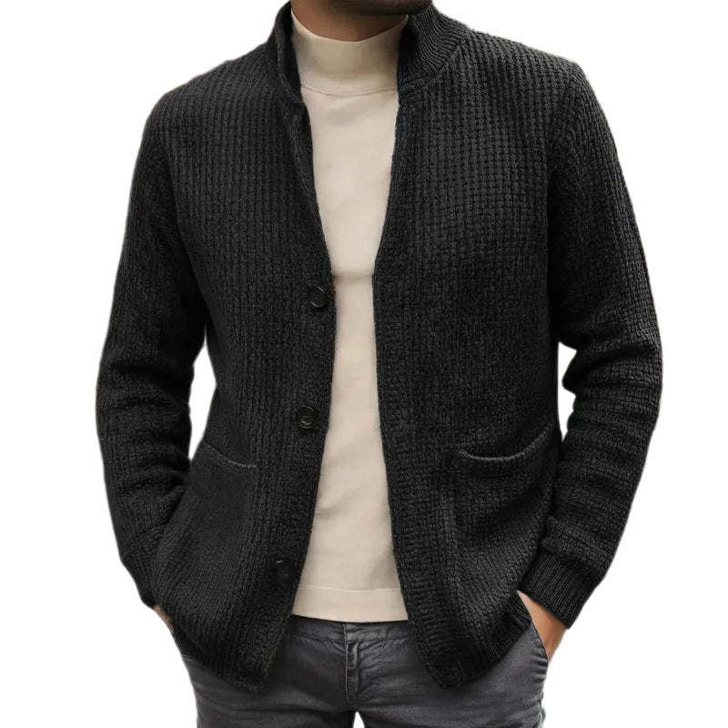 Herren Strickmantel mit Stehkragen