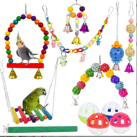Vogelspielzeug-Set mit Holzleiter & Bällen – Bild 3 | LuxeStyle