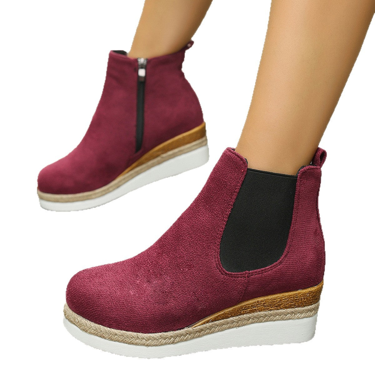 Mid-Calf Wedge Stiefeletten – Bild 2 | LuxeStyle
