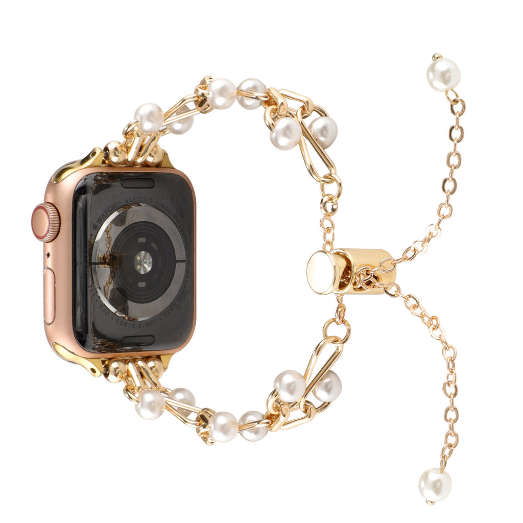 Smartwatch-Halskette mit Perlen und Herz-Anhänger – Bild 8 | LuxeStyle