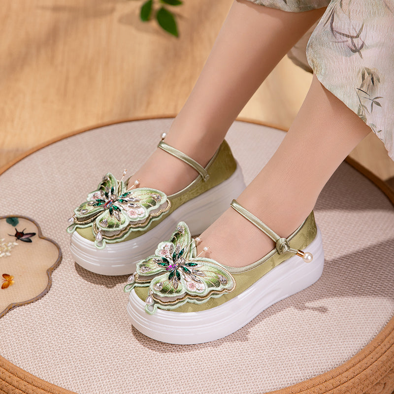 3D Schmetterling Mary Jane Plateau-Schuhe