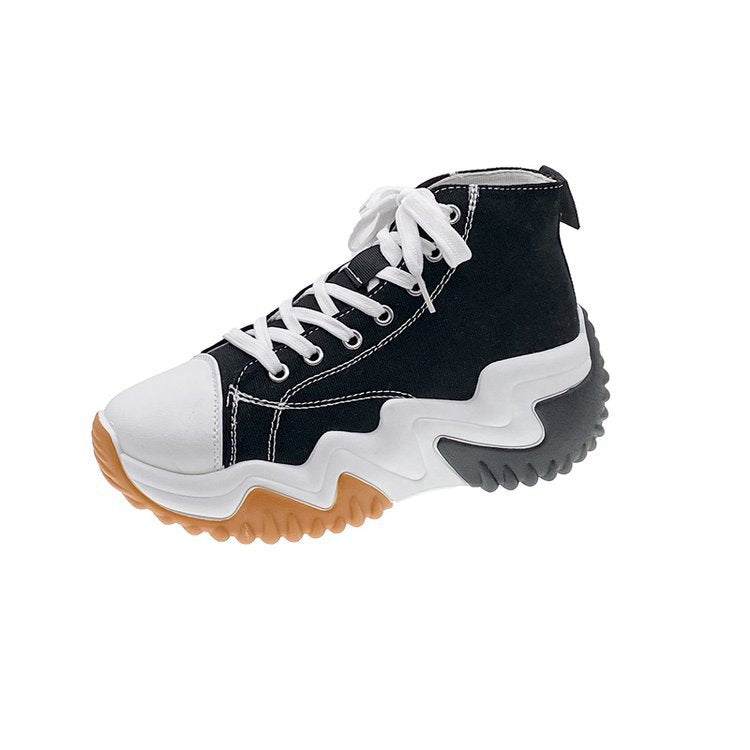 Damen Plateau High-Top Canvas Sneaker – Bild 4 | LuxeStyle