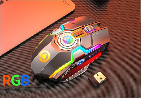 Farbige kabellose Gaming RGB Maus mit Mute-Taste – Bild 6 | LuxeStyle