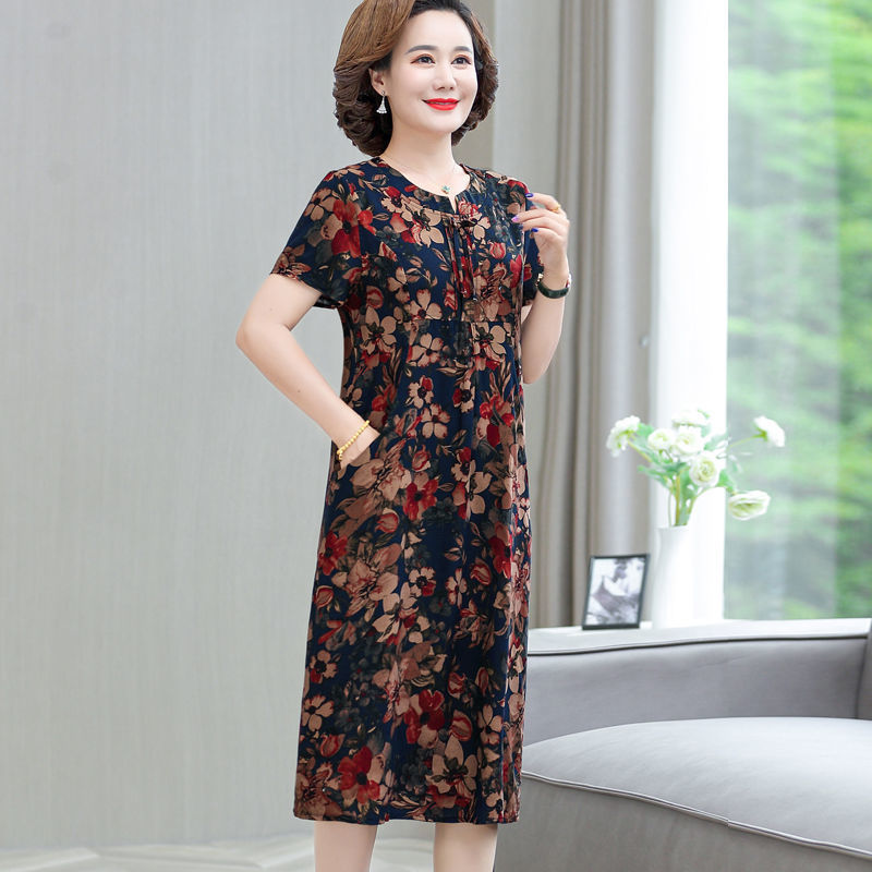 Damen Sommer Baumwoll-Seidenkleid