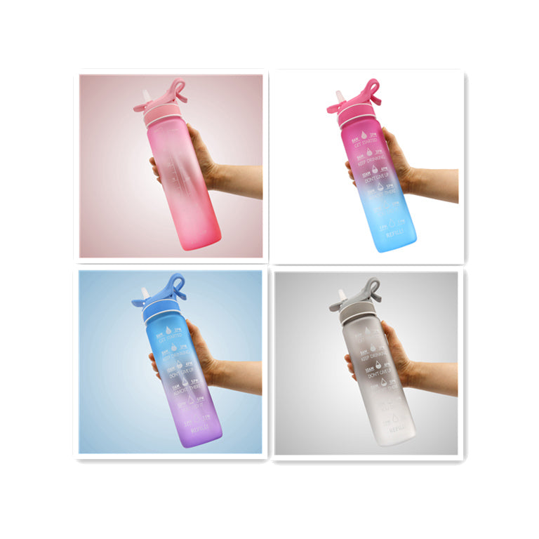 Sport-Trinkflasche mit Sprühfunktion & Zeitmarker