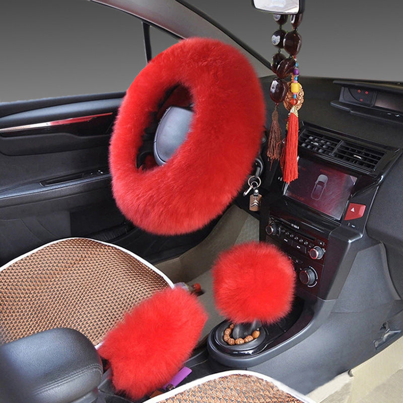 Woll-Lenkradbezug mit Handgriff-Bezügen