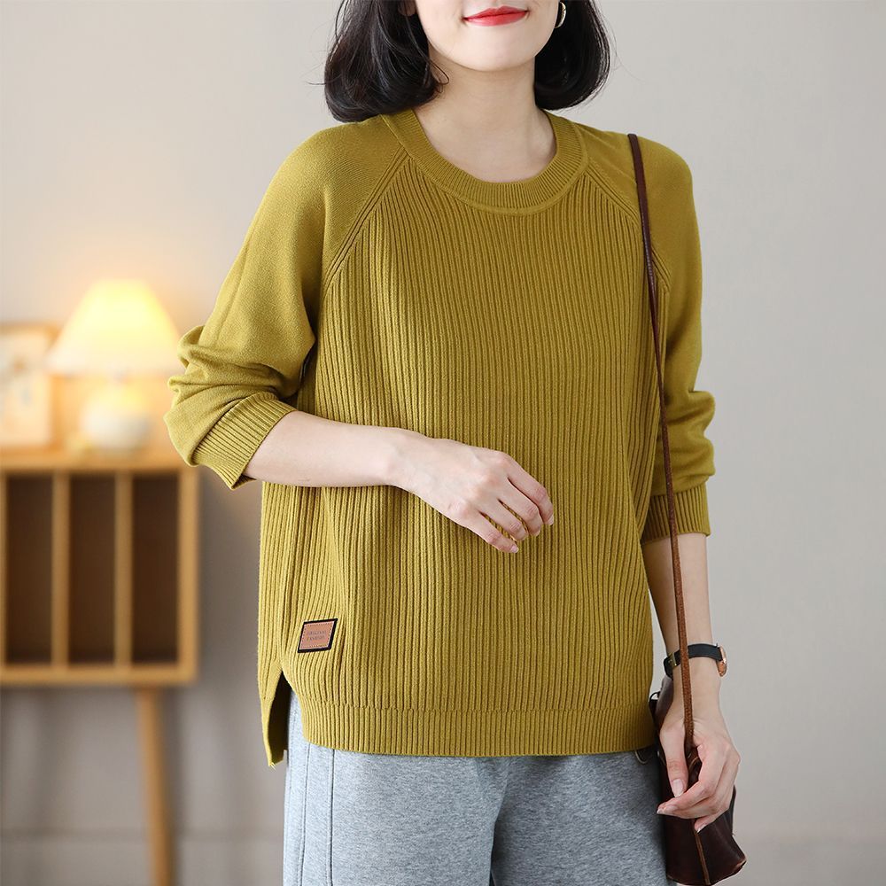 Strickpullover mit Rundhalsausschnitt für Damen