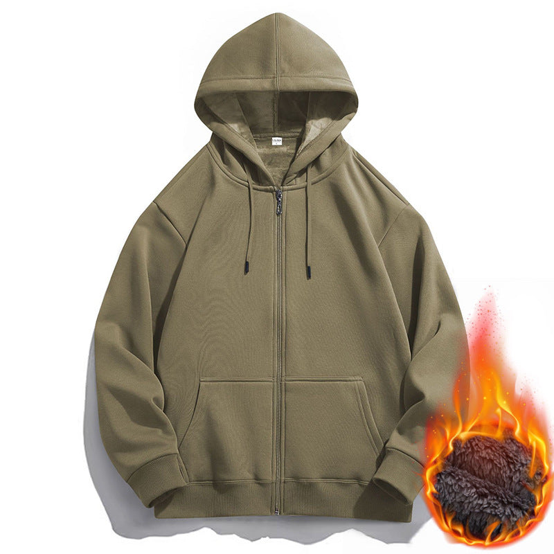 Herren Kapuzen-Cardigan Fleece-gefüttert