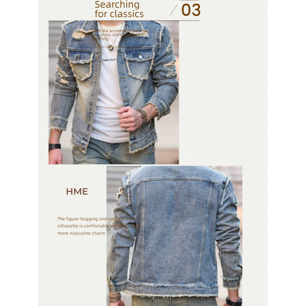 Gut sitzende Jeansjacke für Herren – Ansicht 8