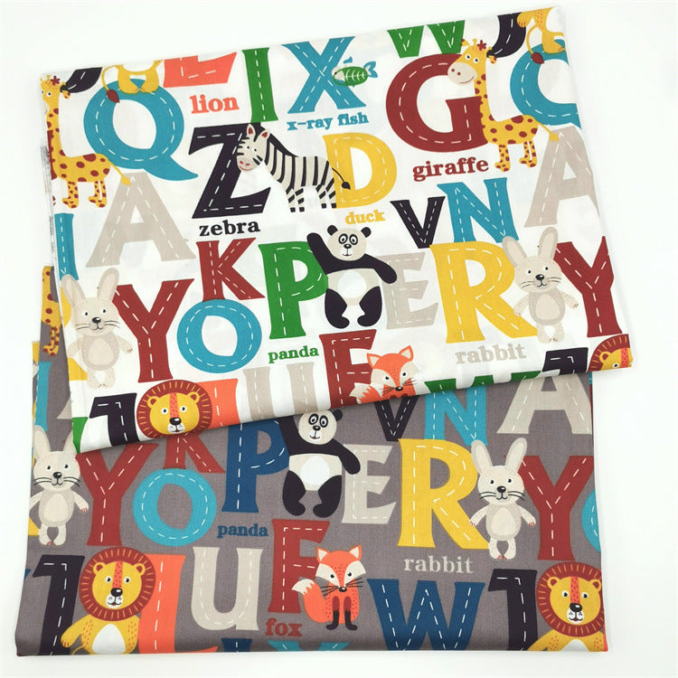 Baumwoll-Twillstoff: Alphabet & Cartoon-Tiere – Bild 5 | LuxeStyle