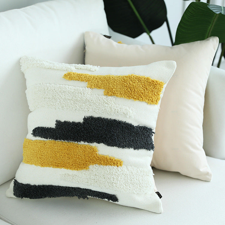 Geweebter Kissenbezug mit Tufting-Muster