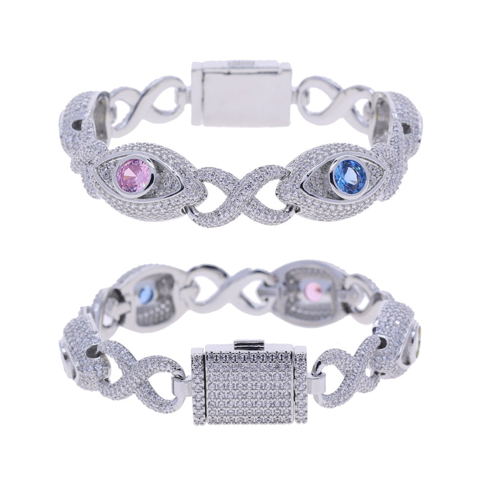 Hip‑Hop‑Armband mit farbigem Zirkon für Herren – Bild 3 | LuxeStyle