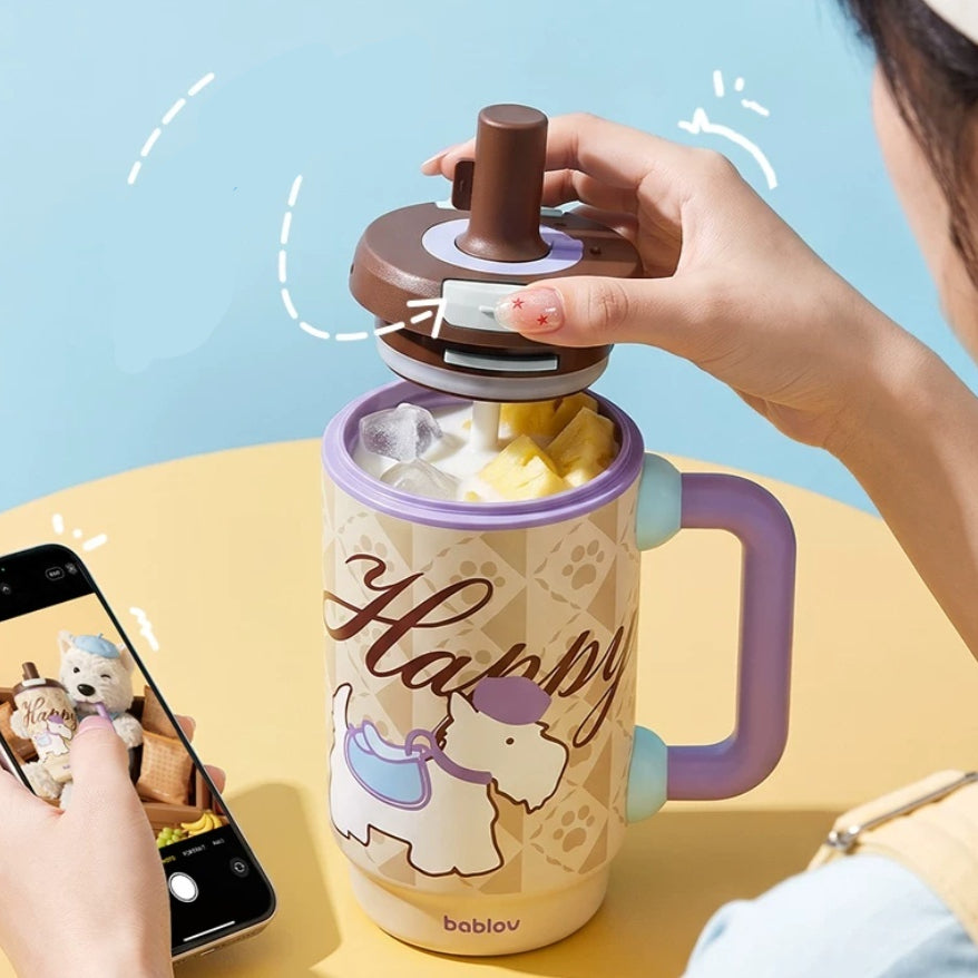 Trinkflasche mit Strohhalm 720 ml | LuxeStyle