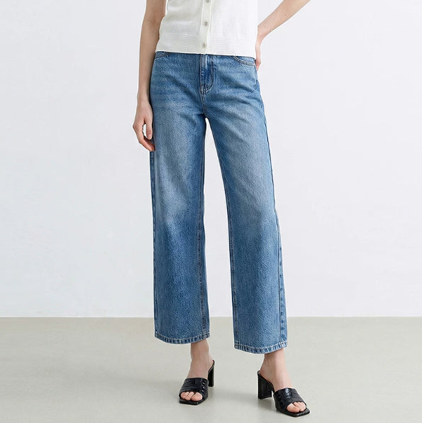 Baumwollhosen, loose, high-waist
