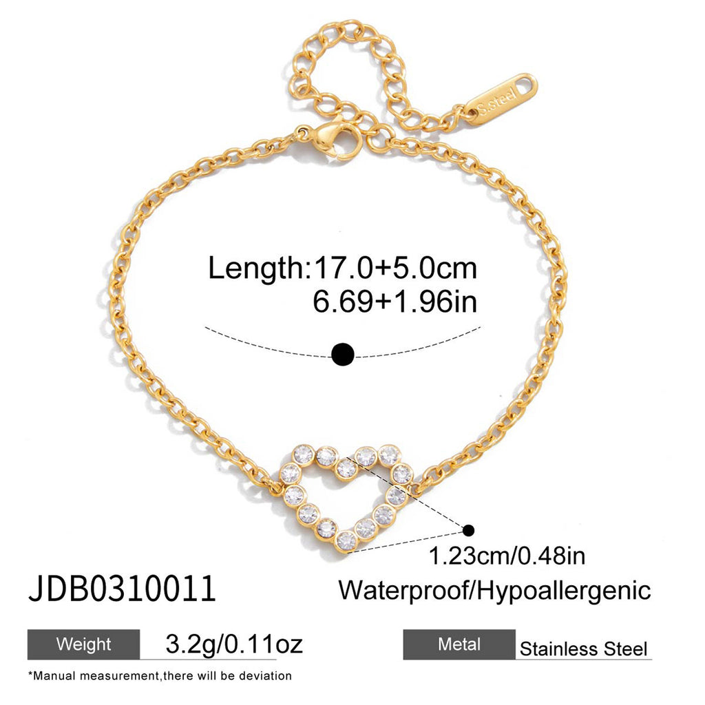Stainless-Steel Herzschmuckarmband – Bild 5 | LuxeStyle