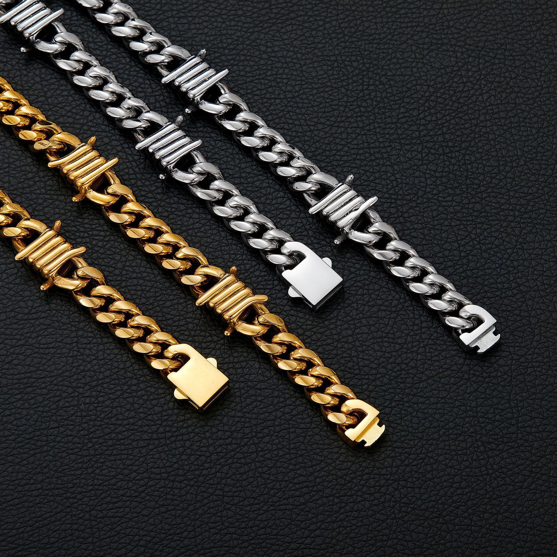 Herren-Halskette aus Edelstahl, Cuban-Kette