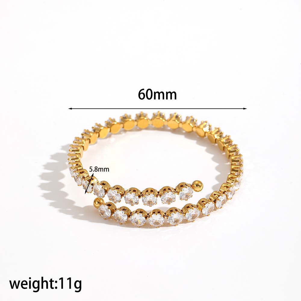 Diamantbesetztes Edelstahl-Armband – Bild 9 | LuxeStyle
