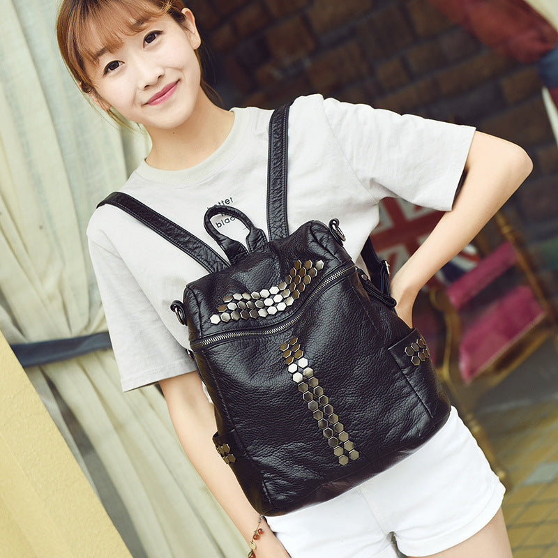 Schultertasche aus gewaschenem Leder – Bild 1 | LuxeStyle
