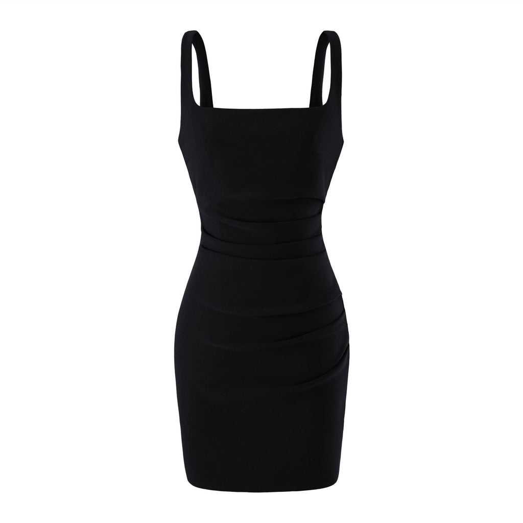 Enges Sommerkleid mit Spaghettiträgern und eckigem Ausschnitt
