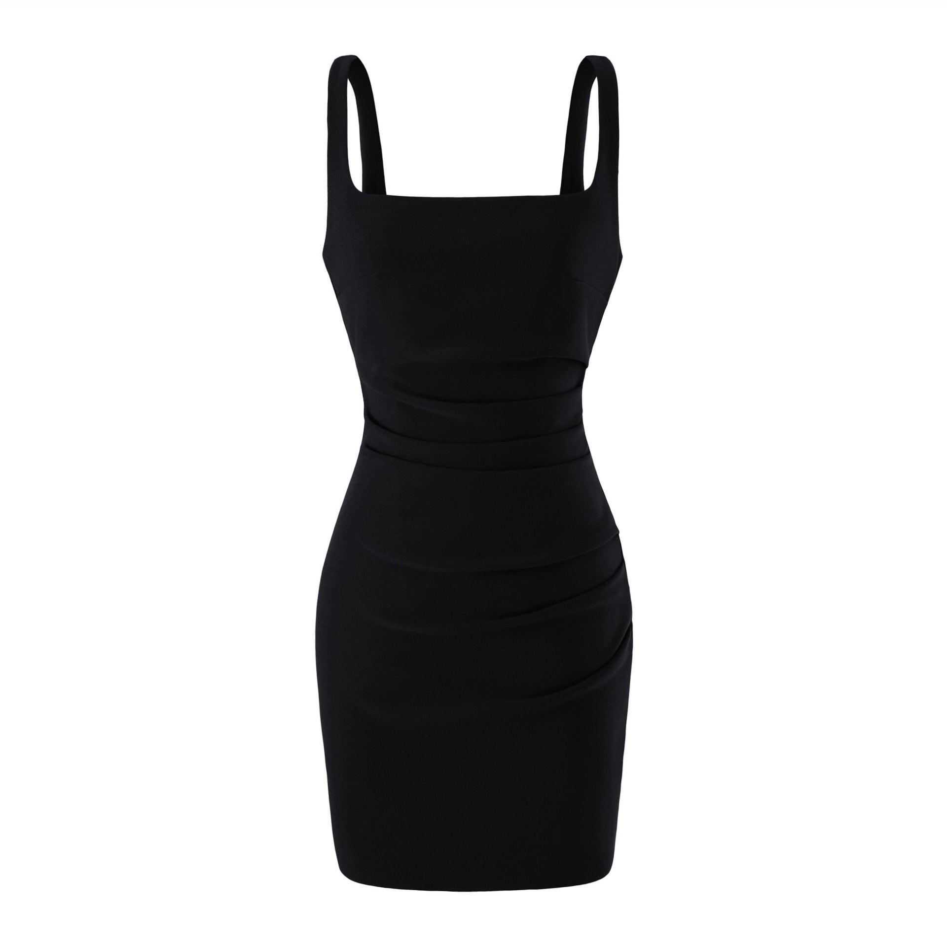 Enges Sommerkleid mit Spaghettiträgern und eckigem Ausschnitt
