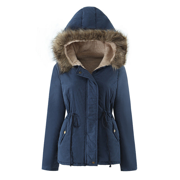 Navy‑blauer Damen‑Coat mit Fellkragen – Bild 2 | LuxeStyle
