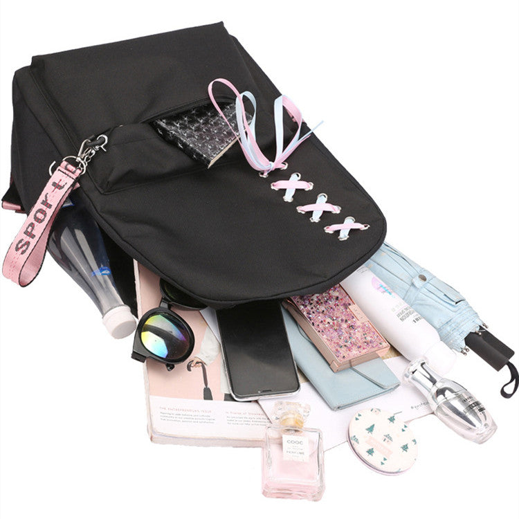 Koreanischer Canvas Rucksack mit USB-Ladeanschluss – Bild 2 | LuxeStyle