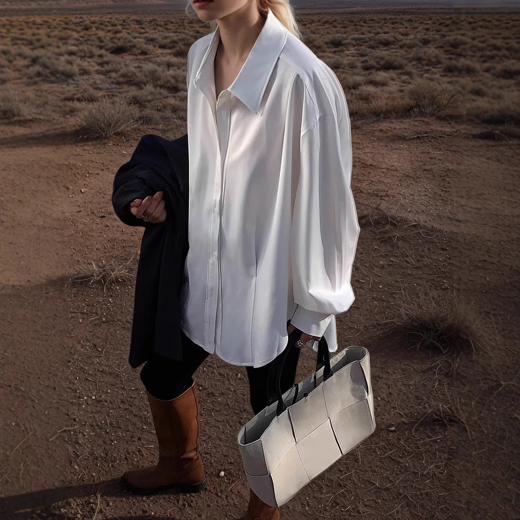 Langarm-Shirt Weiss im Casual Fit