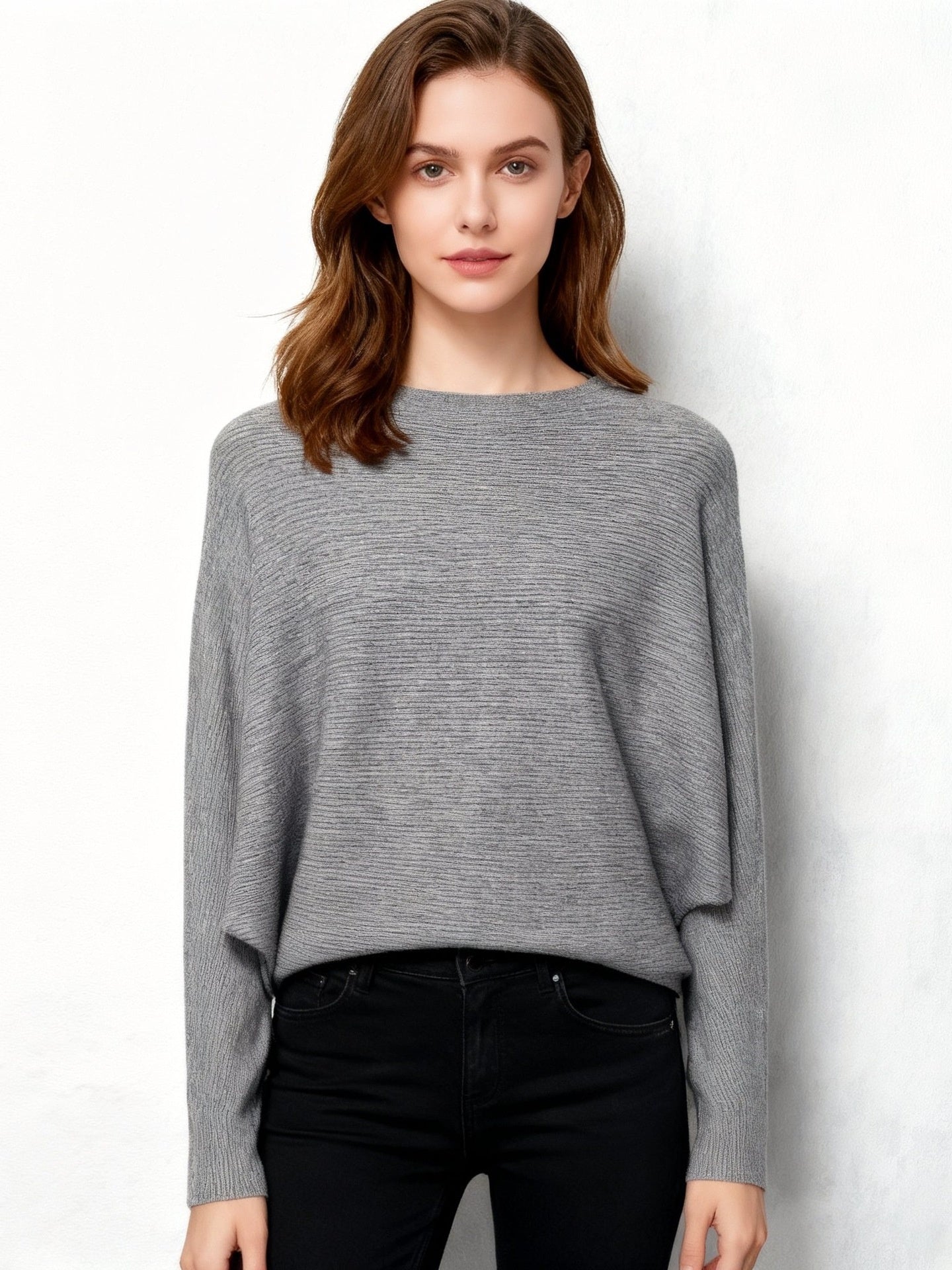 Strickpullover mit Fledermausärmeln