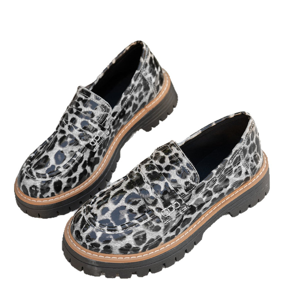 Vintage Loafer mit Leoparden-Print und Schnalle