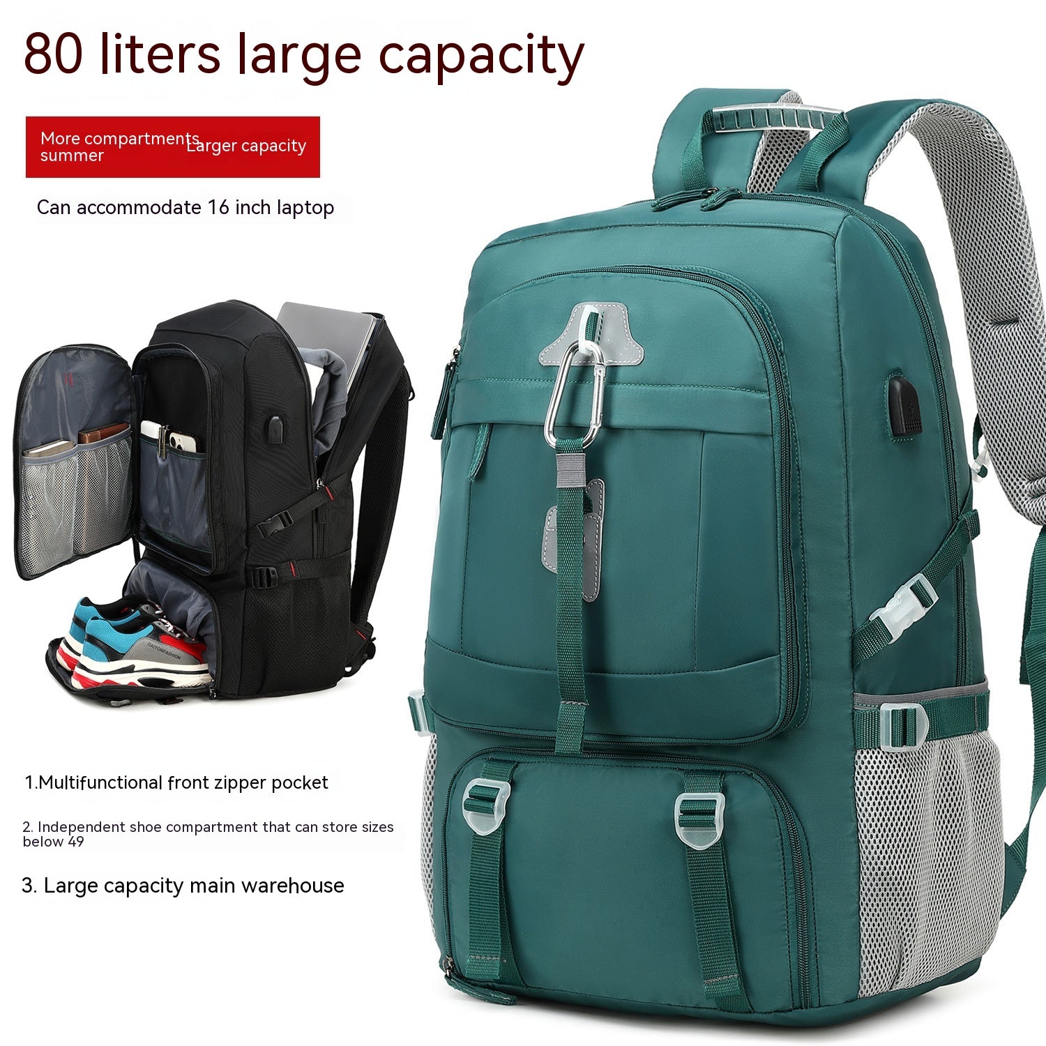 Business-Reise-Rucksack mit USB-Anschluss