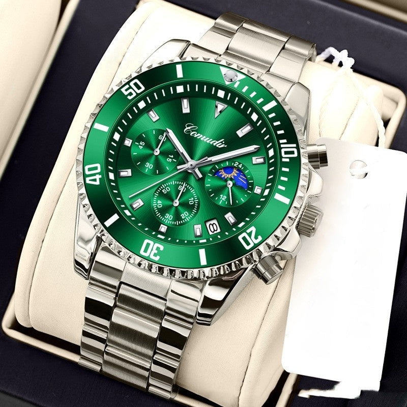 Herren-Armbanduhr mit Leuchtzeigern