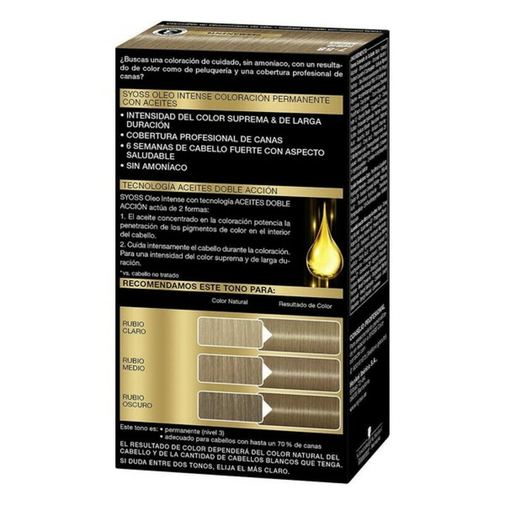 Dauerfärbung Syoss Olio Intense Sand Blond Nº 7,58 Platinblond Nº 7.58