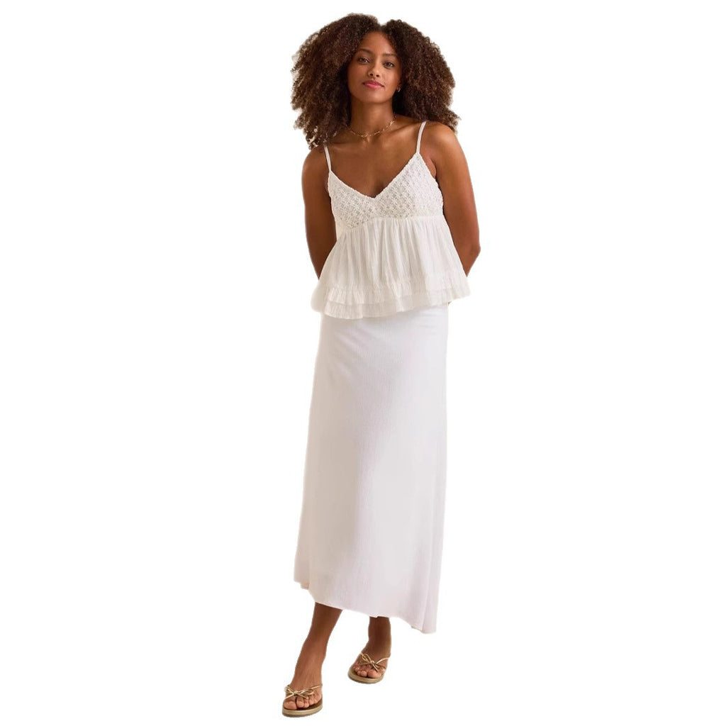 Spitzenbesetztes V-Neck Top