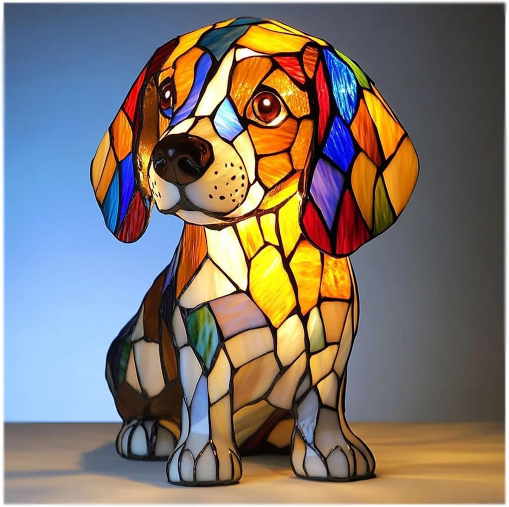 Bunte Hunde- und Katzenlampen aus Kunstharz