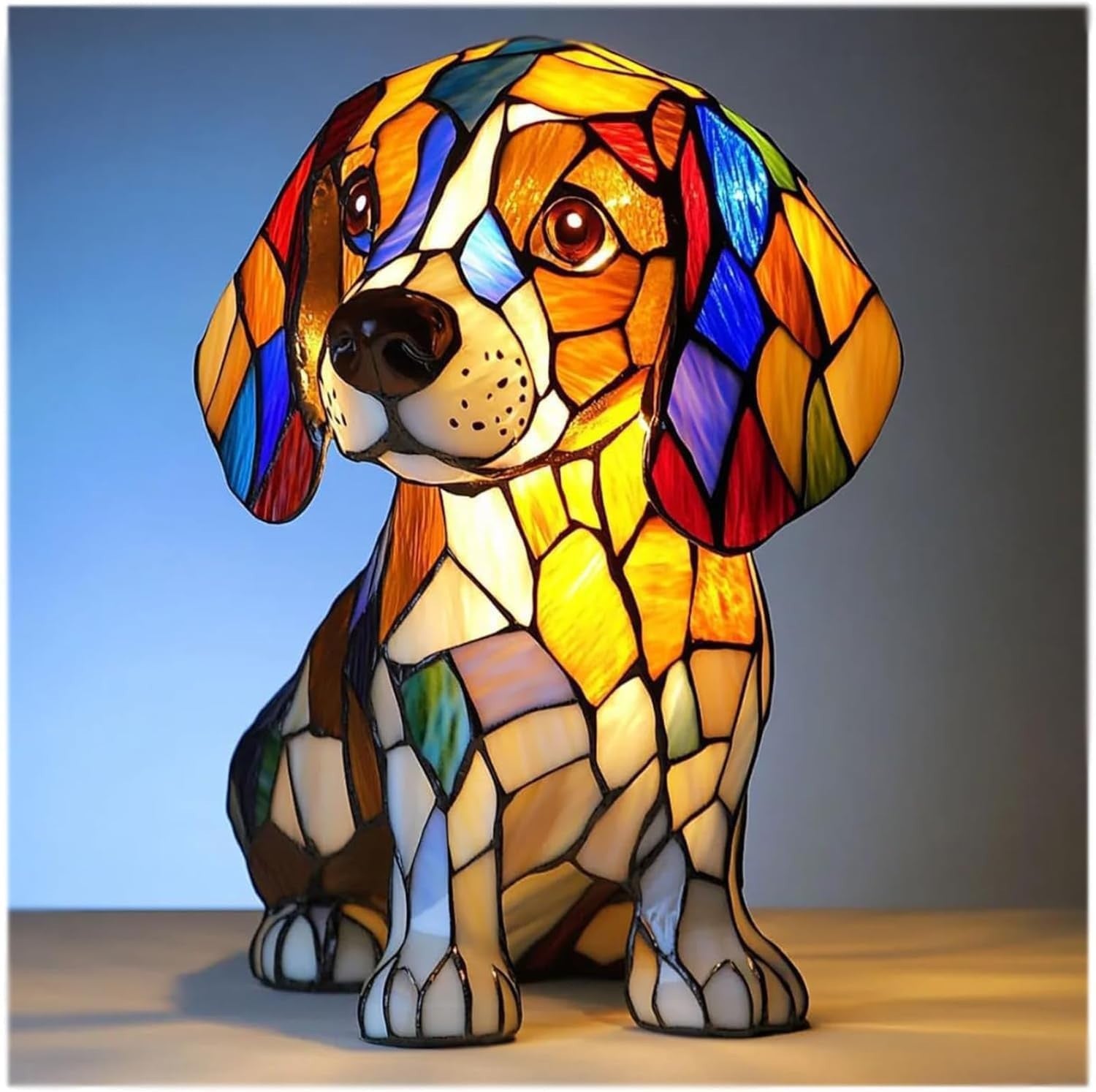 Bunte Hunde- und Katzenlampen aus Kunstharz
