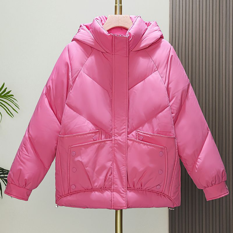 Gefütterte kurze Kapuzenjacke im Loose Fit